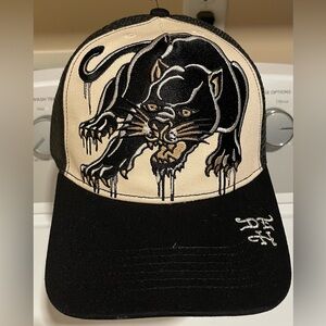 NWT Ed Hardy Panther Black & White Trucker Hat